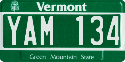 VT license plate YAM134