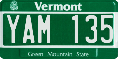 VT license plate YAM135