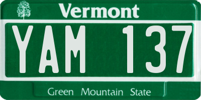VT license plate YAM137