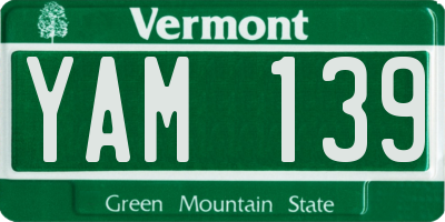 VT license plate YAM139