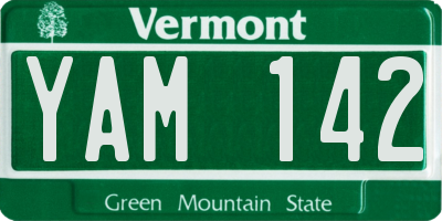 VT license plate YAM142