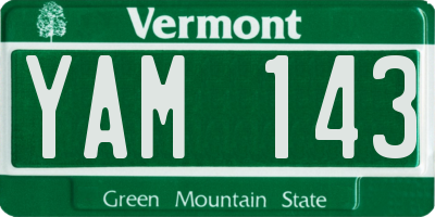 VT license plate YAM143