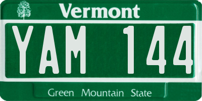 VT license plate YAM144