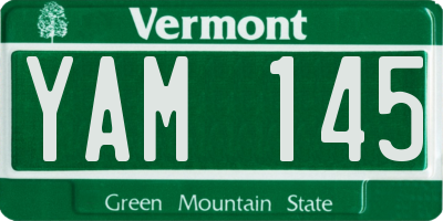 VT license plate YAM145