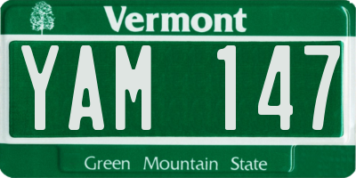 VT license plate YAM147