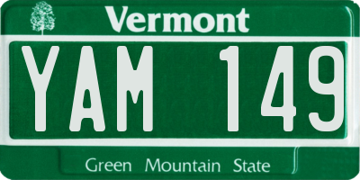VT license plate YAM149