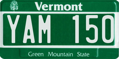 VT license plate YAM150