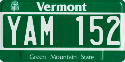 VT license plate YAM152