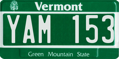 VT license plate YAM153