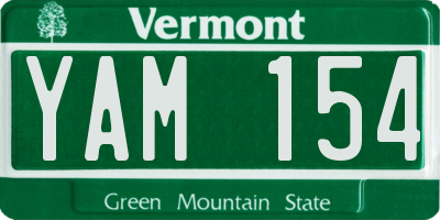 VT license plate YAM154