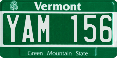 VT license plate YAM156