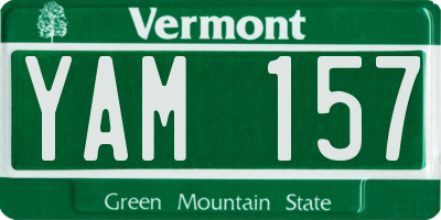 VT license plate YAM157