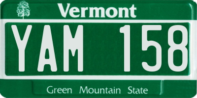 VT license plate YAM158
