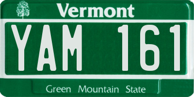 VT license plate YAM161