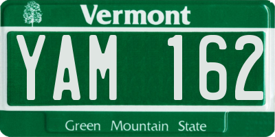 VT license plate YAM162