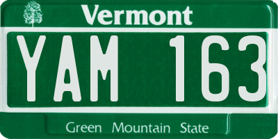 VT license plate YAM163