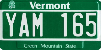 VT license plate YAM165