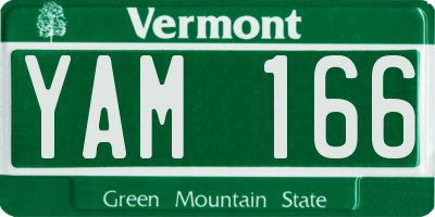 VT license plate YAM166