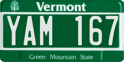 VT license plate YAM167