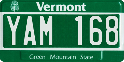 VT license plate YAM168