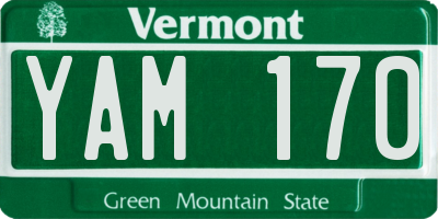 VT license plate YAM170