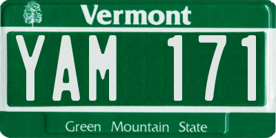 VT license plate YAM171