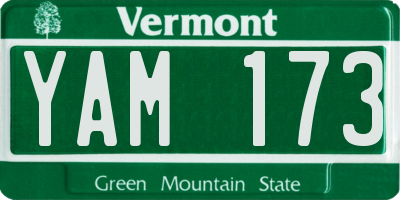 VT license plate YAM173