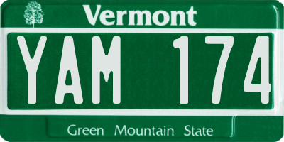 VT license plate YAM174