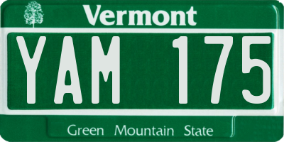 VT license plate YAM175