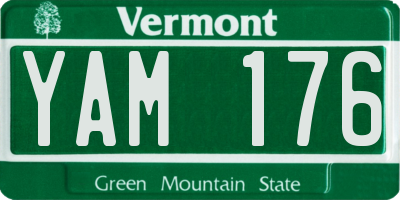 VT license plate YAM176