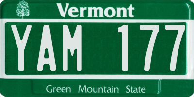 VT license plate YAM177