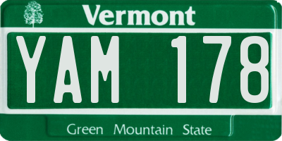 VT license plate YAM178