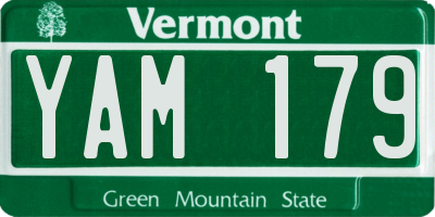 VT license plate YAM179