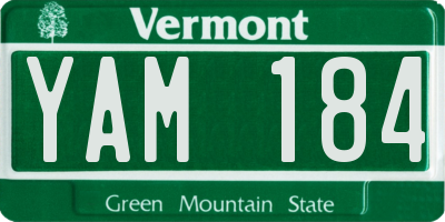 VT license plate YAM184