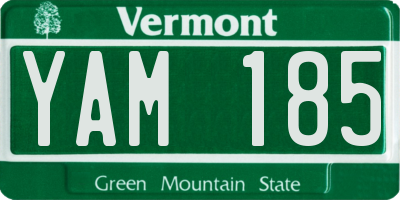 VT license plate YAM185