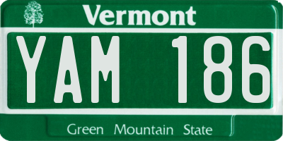VT license plate YAM186
