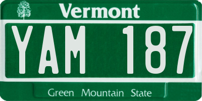 VT license plate YAM187