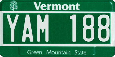 VT license plate YAM188