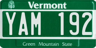 VT license plate YAM192