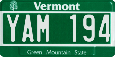 VT license plate YAM194