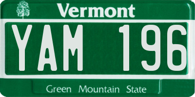 VT license plate YAM196