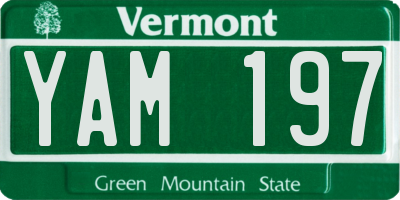 VT license plate YAM197