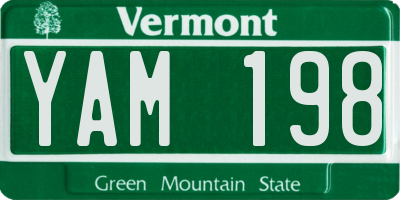 VT license plate YAM198