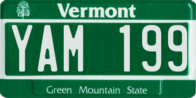 VT license plate YAM199