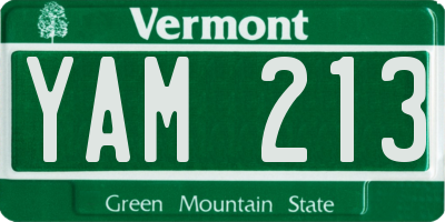 VT license plate YAM213