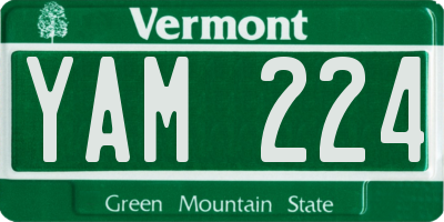 VT license plate YAM224