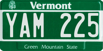 VT license plate YAM225