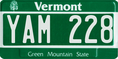 VT license plate YAM228