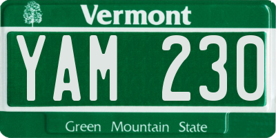 VT license plate YAM230