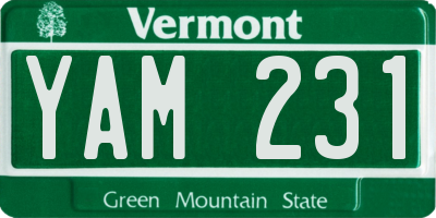 VT license plate YAM231